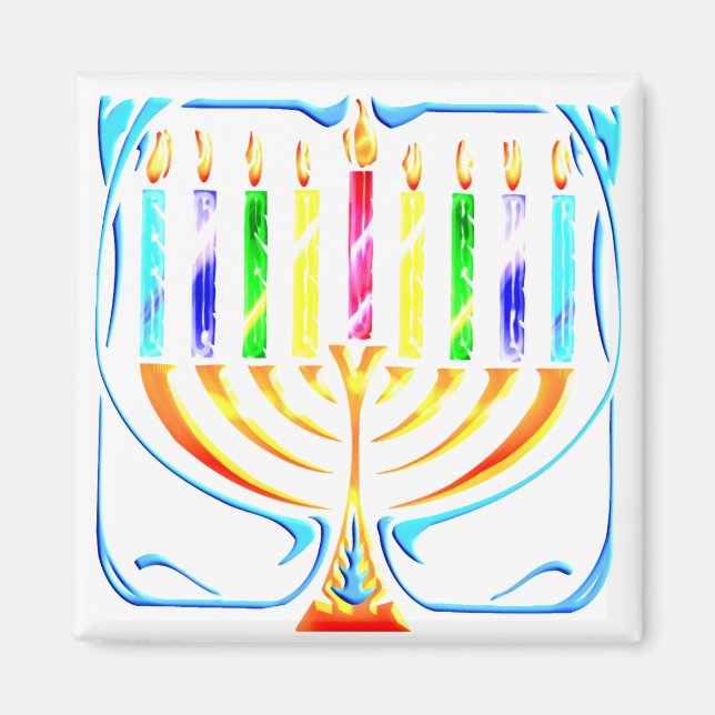 Magnet:  Hanukkah Menorah - Chanukah Menorah Magnet (Front)