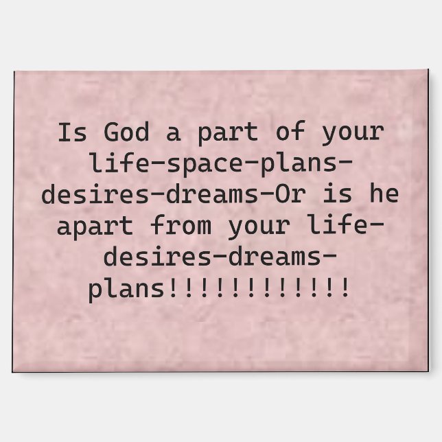 Magnet " Is God a part of your life " (Front)