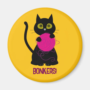 Magnet – Knitting + Kitty = Absolute Chaos 🧶🐈⬛