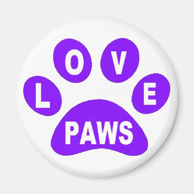 Magnet Love Paws on Paws Purple (Front)