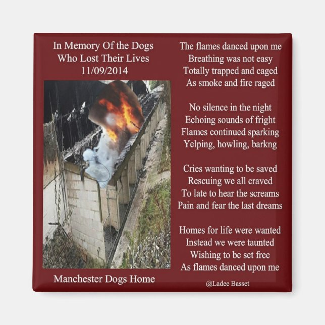 Magnet Manchester Dog Fire Poem (Front)