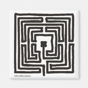 Magnet mediaeval labyrinth pen square small