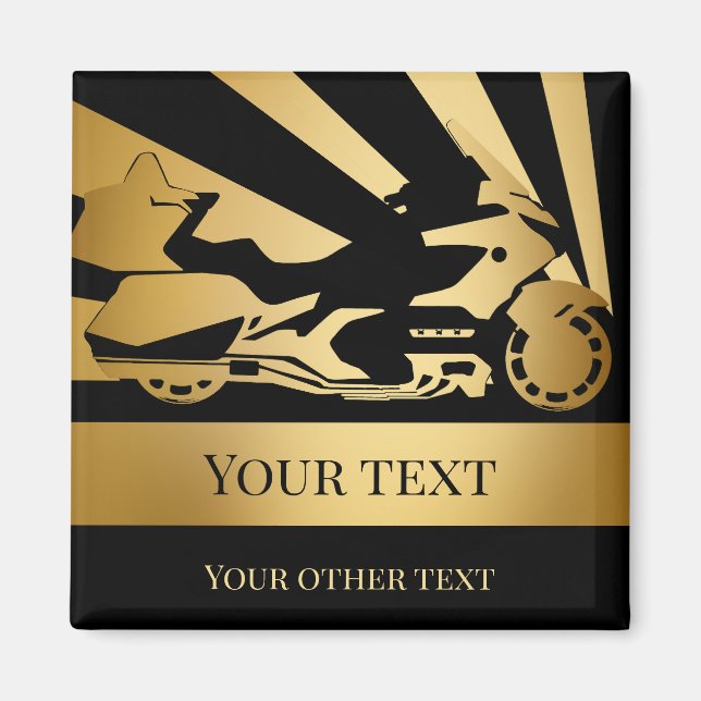 Magnet motorcycle motorbike bike biker gold (Front)