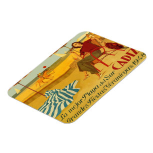Magnet of Refrigerator Vintage Announcement Cadiz