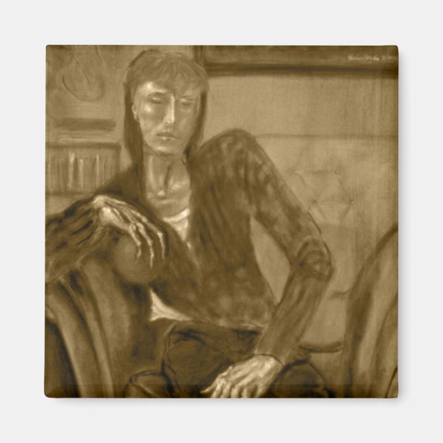 Magnet - Oil Painting "Orange" in Sepia Tone (Front)