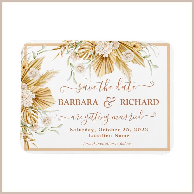 MAGNET Pampas Grass  Wedding Save Date Invitation (Creator Uploaded)