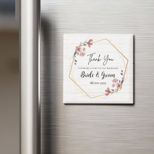 Magnet Personalised Wedding Favours Floral Theme