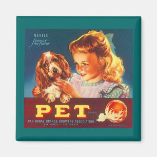 MAGNET ~ PET ORANGES - COCKER SPANIEL FRUIT LABEL