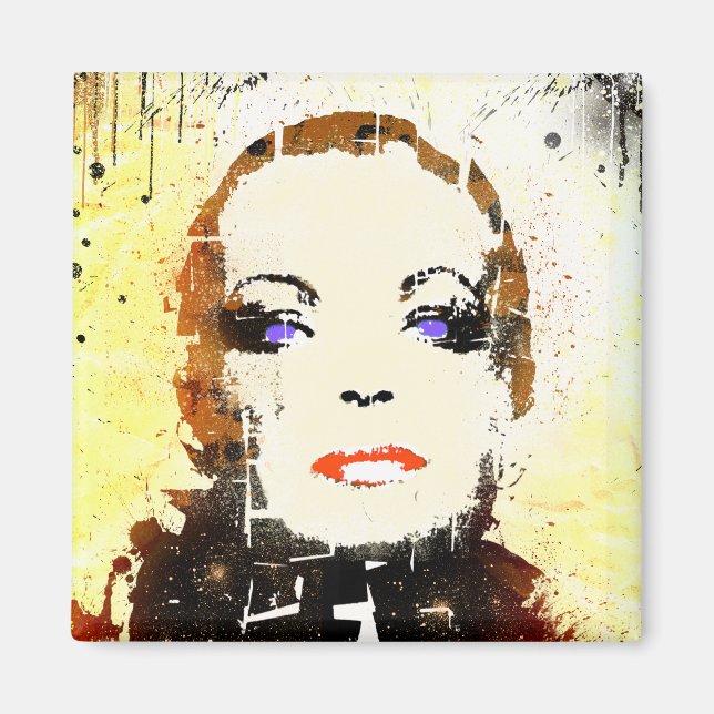 magnet "pop art" woman portrait (Front)