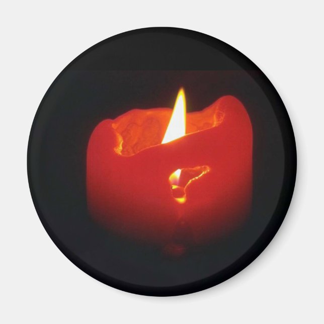 Magnet - Red Candle with Flame (Front)