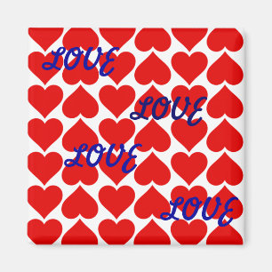 Magnet - Red Hearts - LOVE LOVE LOVE
