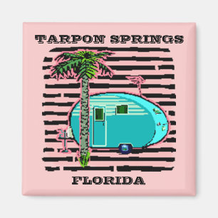 MAGNET- RETRO CAMPING IN CANNED-HAM STYLE TRAILER! MAGNET