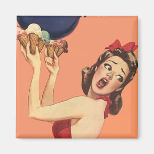 Magnet ~ RETRO Surprised Shocked Party Girl