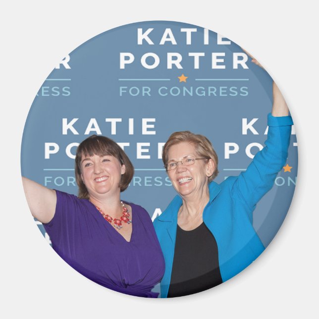 Magnet round Katie Porter Elizabeth Warren (Front)