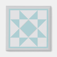 Magnet - Sawtooth Star Quilt Block (lt. blue/grey)