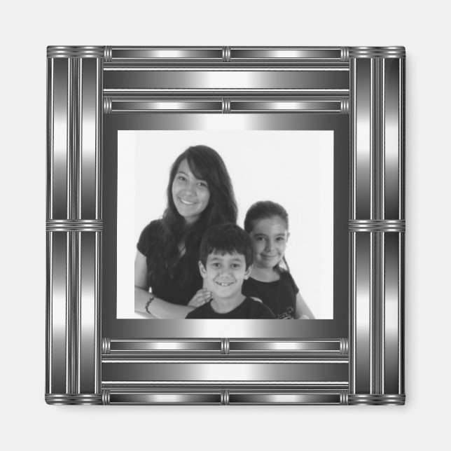 Magnet Silver Chrome Add Your Photo (Front)