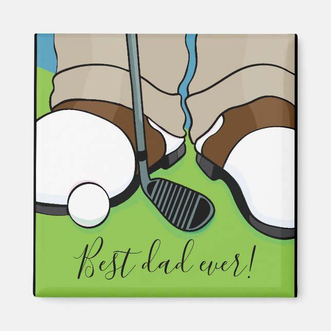 Magnet Square Best Dad Ever (Front)