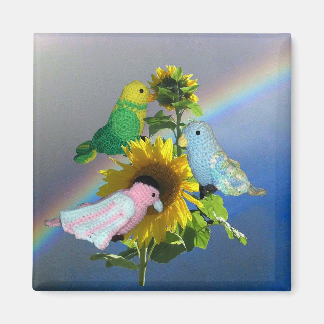 Magnet - Toy Birds on Sunflower (Front)