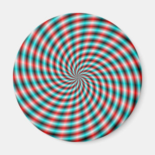 Magnet Turquoise and Red Spiral Rays