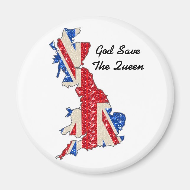 Magnet UK Flag God Save The Queen (Front)