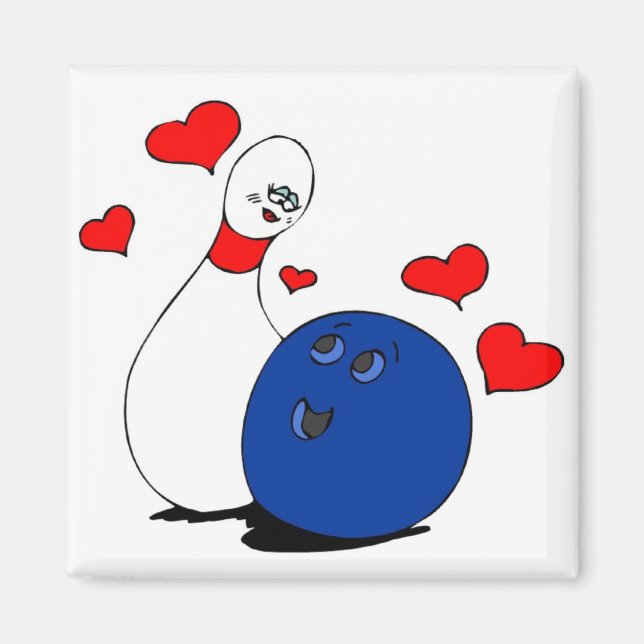 Magnet-Valentine's Bowling Ball & Pin Magnet (Front)