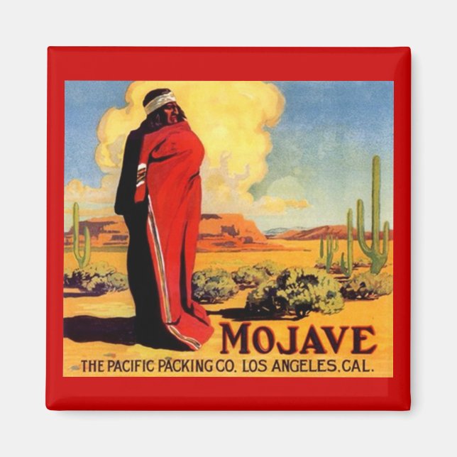 MAGNET VINTAGE MOHAVE INDIAN ADVERTISING CRATE LBL (Front)