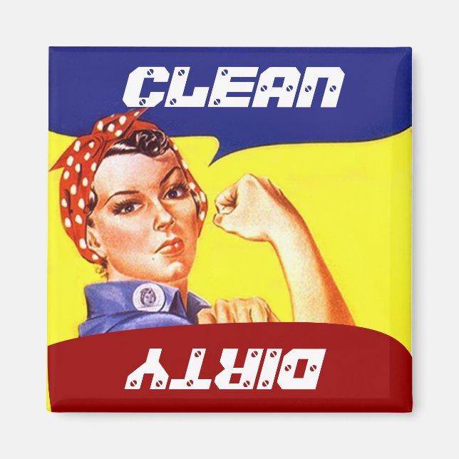 Magnet Vintage Rosie the Riveter Dish washer Flip (Front)