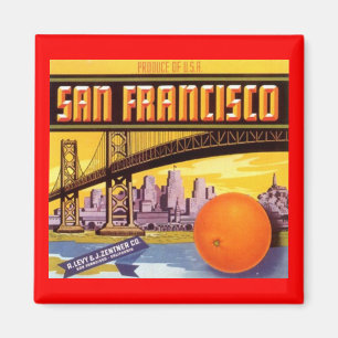 MAGNET VINTAGE SAN FRANCISCO ADVERTISING LABEL CA