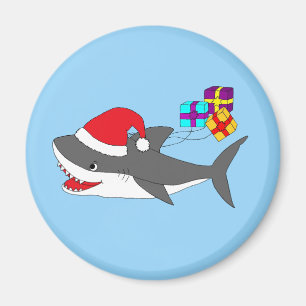 Magnet with a cute Holiday shark