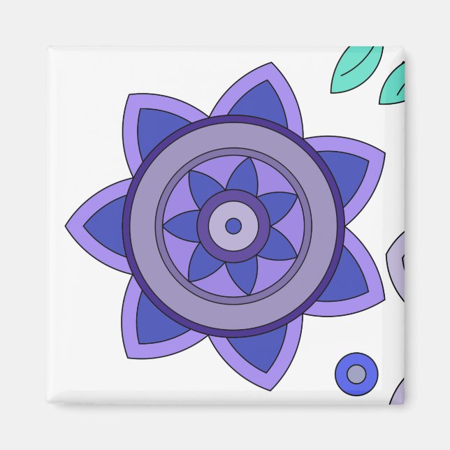 Magnet with an art of flower (Front)