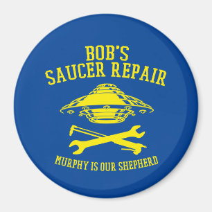 magnet with Bob's Saucer Repair logo