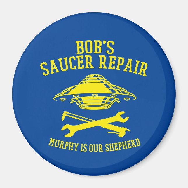 magnet with Bob's Saucer Repair logo (Front)