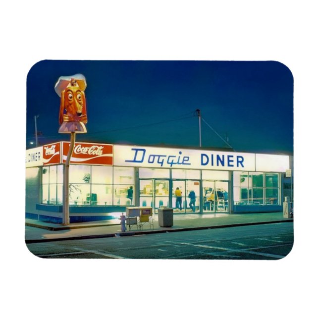 Magnet with Doggie Diner restaurant photo graphics (Horizontal)