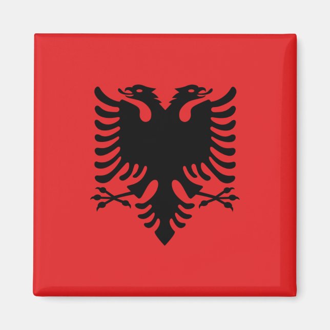 Magnet with Flag of Albania (Flamuri i Shqipërisë) (Front)