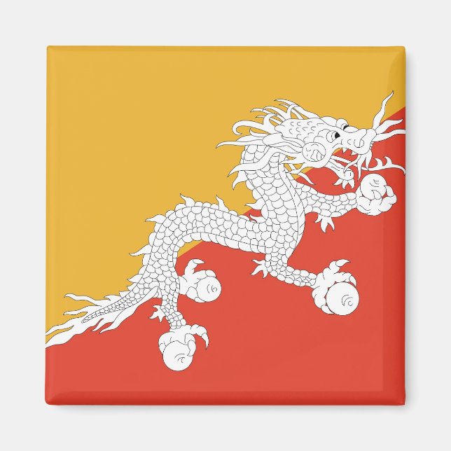 Magnet with Flag of Bhutan (Front)