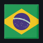 Magnet with Flag of  Brazil<br><div class="desc">Add a touch of Brazilian flair to your magnetic surfaces with this vibrant magnet featuring the iconic flag of Brazil! Crafted from high-quality materials, this magnet proudly showcases the bold green, yellow, blue, and white design that represents Brazil's national identity. Whether it's on your refrigerator, filing cabinet, or any other...</div>