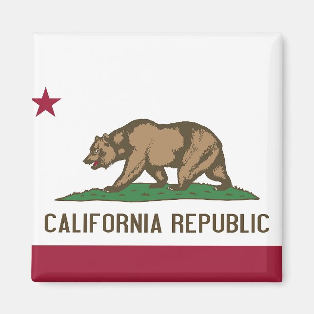 Magnet with Flag of  California State - USA (Front)