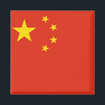 Magnet with Flag of China<br><div class="desc">Display your admiration for China with our magnet featuring the national flag! Crafted with attention to detail, this magnet proudly showcases the flag of China. The flag features a large golden star with four smaller stars in an arc set against a red background, symbolising the unity of the Chinese people...</div>