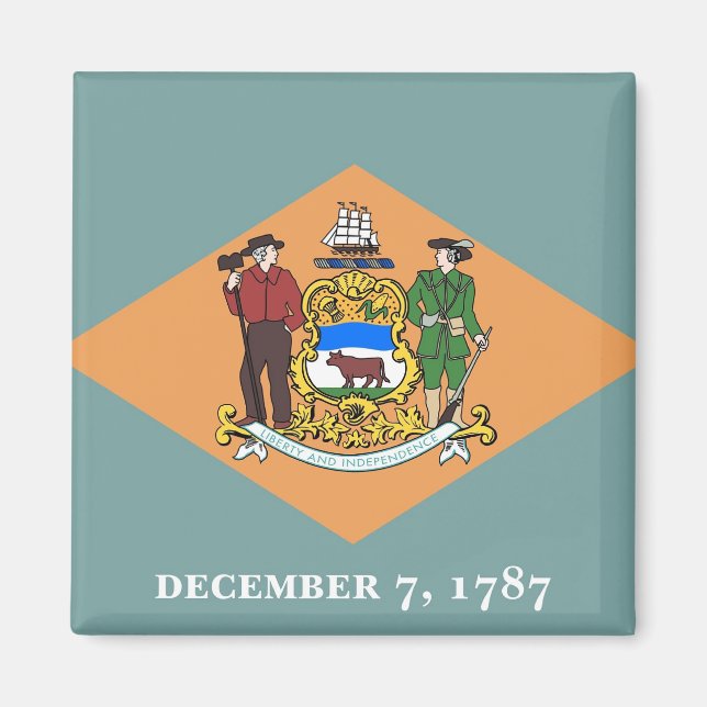 Magnet with Flag of  Delaware State - USA (Front)