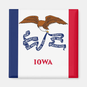 Magnet with Flag of  Iowa State - USA