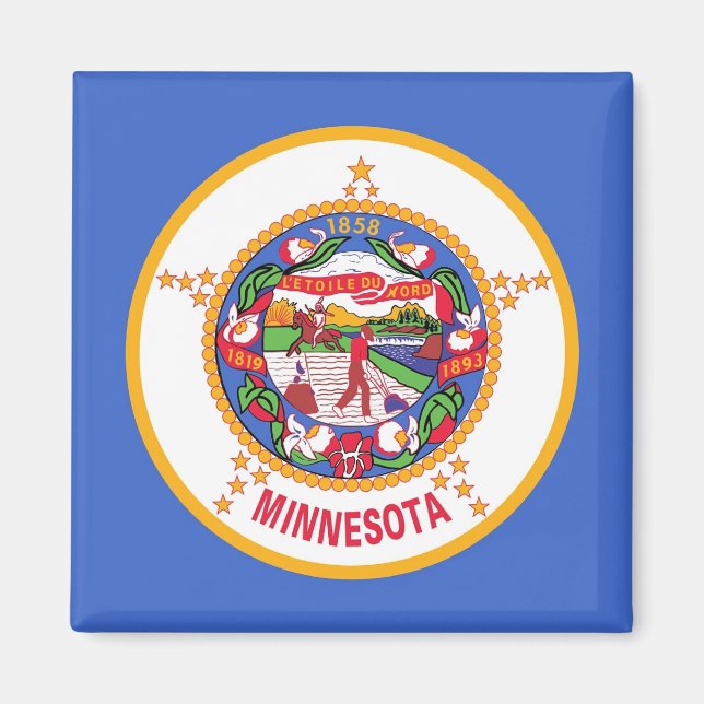 Magnet with Flag of Minnesota State - USA (Front)