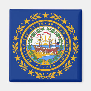 Magnet with Flag of New Hampshire State - USA