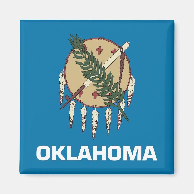 Magnet with Flag of Oklahoma State - USA (Front)