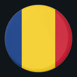 Magnet with Flag of Romania<br><div class="desc">Display your Romanian pride with our exclusive magnet featuring the flag of Romania! Crafted with attention to detail, this magnet is more than just a decoration; it's a celebration of Romanian heritage and cultural identity. The design proudly showcases the iconic vertical tricolor of blue, yellow, and red, symbolising the nation's...</div>