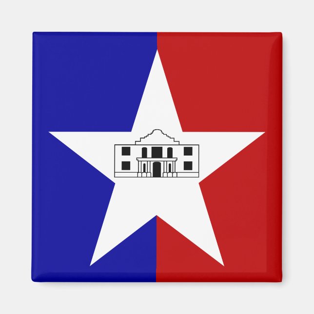 Magnet with Flag of San Antonio, Texas, USA (Front)