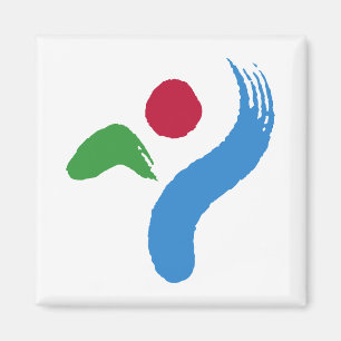 Magnet with Flag of Seoul, South Korea