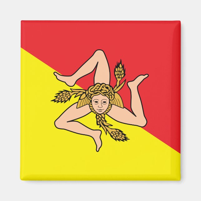 Magnet with Flag of Sicily, Italy (Front)