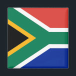 Magnet with Flag of South Africa<br><div class="desc">Show your South African pride with this eye-catching magnet featuring the vibrant flag of South Africa! Crafted with high-quality materials, this magnet is designed to last, ensuring your South African spirit shines through wherever you place it. The design features the bold and colourful elements of the South African flag, representing...</div>
