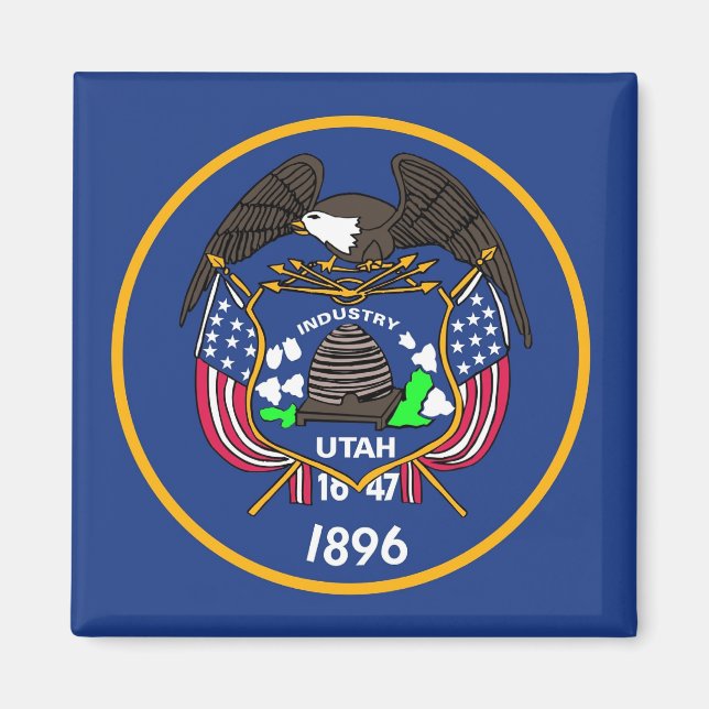 Magnet with Flag of Utah State - USA (Front)