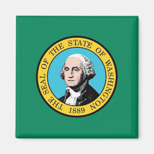Magnet with Flag of  Washington State - USA